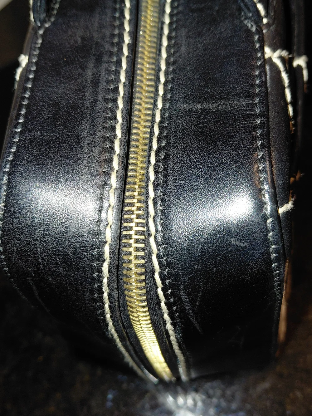Vintage CHANEL Wild Stitch Bowler Bag Black Quilted Calfskin Leather!